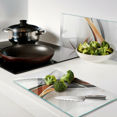 Glass kitchen board Abstract waves in shades of gold