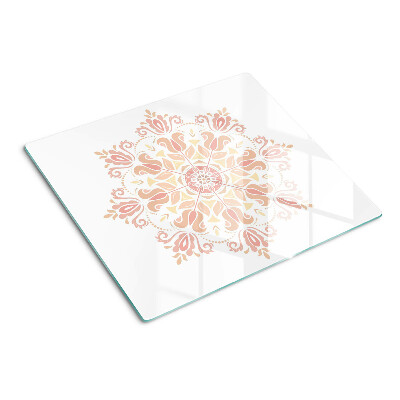 Glass kitchen board Mandala in shades of pink