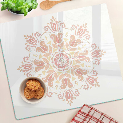 Glass kitchen board Mandala in shades of pink