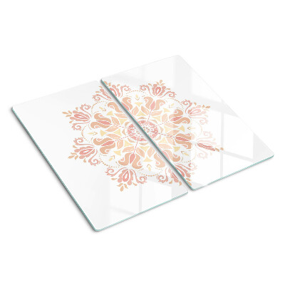 Glass kitchen board Mandala in shades of pink
