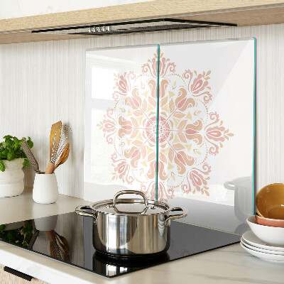 Glass kitchen board Mandala in shades of pink