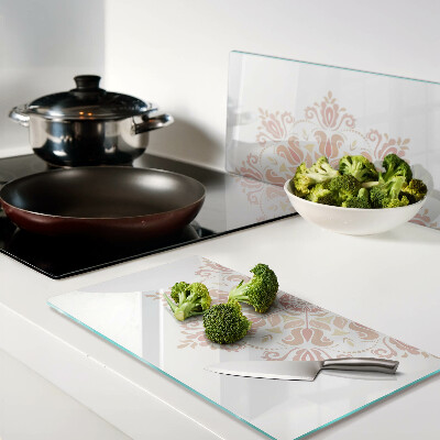 Glass kitchen board Mandala in shades of pink