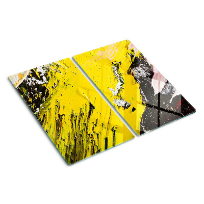 Glass chopping board Abstract landscape in intense colors