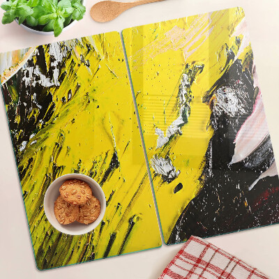 Glass chopping board Abstract landscape in intense colors