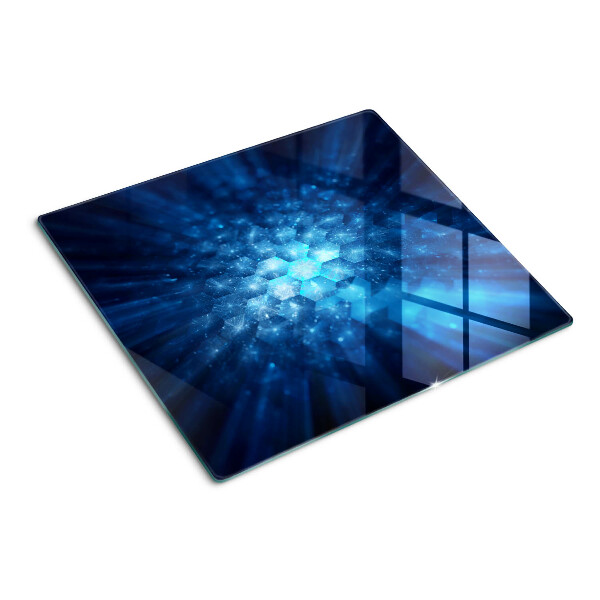 Glass chopping board Blue light rays