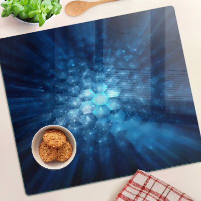 Glass chopping board Blue light rays