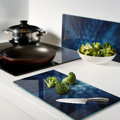 Glass chopping board Blue light rays