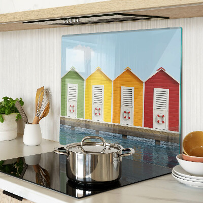 Glass kitchen board Colorful seaside houses