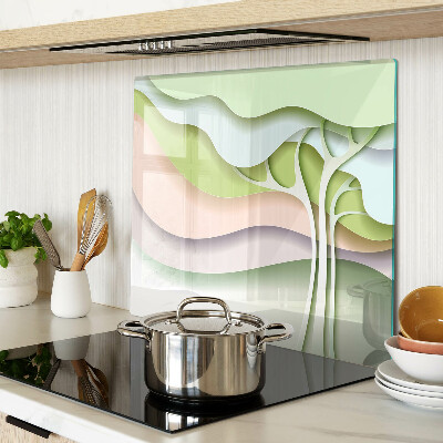 Glass chopping board Abstract waves in pastel colors