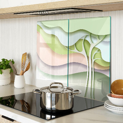 Glass chopping board Abstract waves in pastel colors