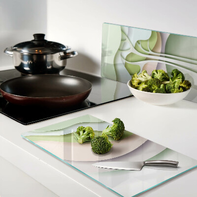 Glass chopping board Abstract waves in pastel colors