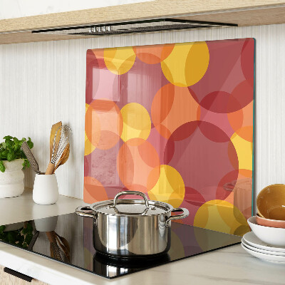 Glass kitchen board Colorful circles in warm tones