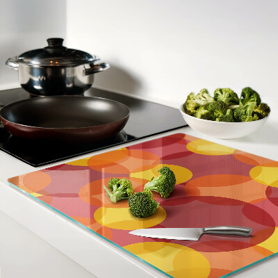Glass kitchen board Colorful circles in warm tones