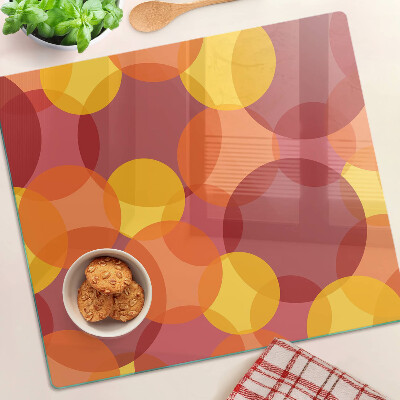 Glass kitchen board Colorful circles in warm tones