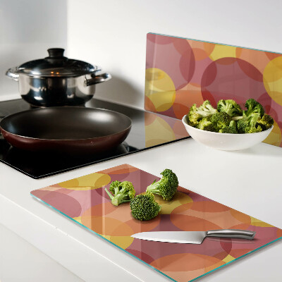 Glass kitchen board Colorful circles in warm tones