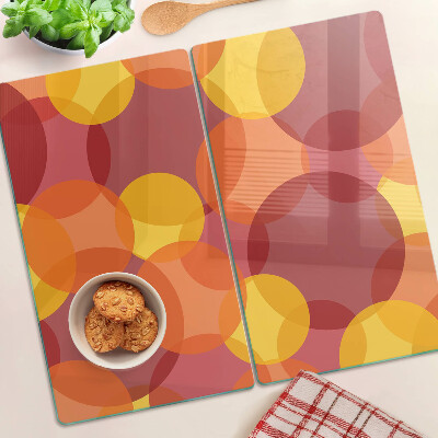 Glass kitchen board Colorful circles in warm tones