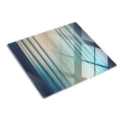 Glass kitchen board Abstract lines in shades of blue