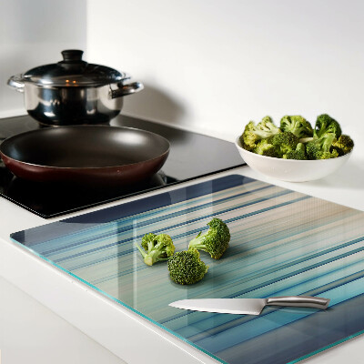 Glass kitchen board Abstract lines in shades of blue