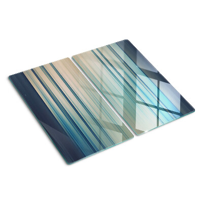 Glass kitchen board Abstract lines in shades of blue