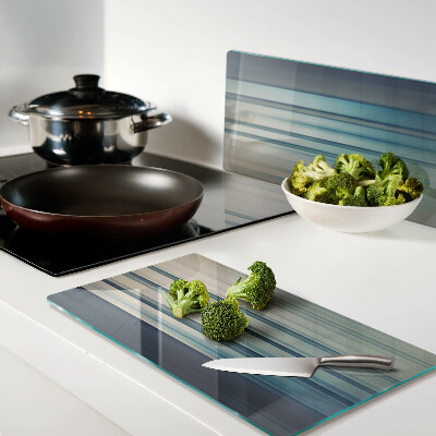 Glass kitchen board Abstract lines in shades of blue