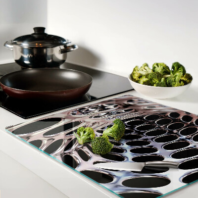 Glass kitchen board Abstract grid structure