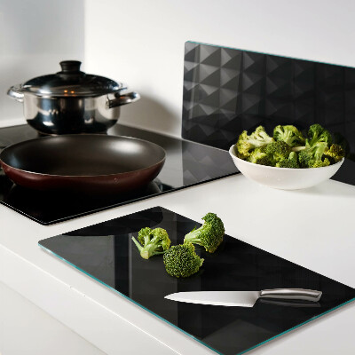 Glass chopping board Geometric patterns in shades of black
