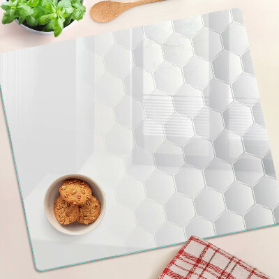 Glass chopping board Hexagonal pattern