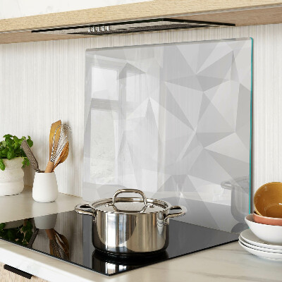 Glass kitchen board Geometry in shades of gray