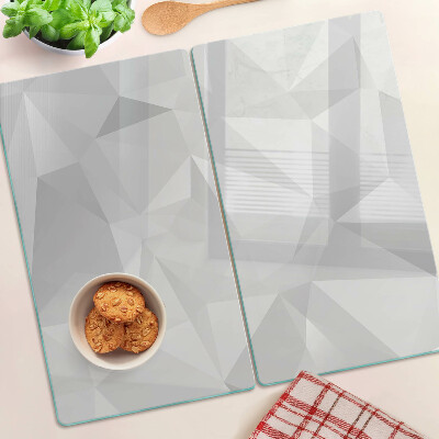 Glass kitchen board Geometry in shades of gray
