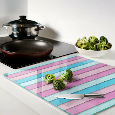 Glass chopping board Geometry in pastel colors