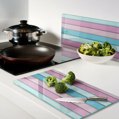 Glass chopping board Geometry in pastel colors
