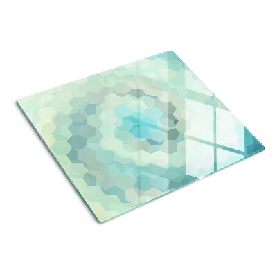 Glass chopping board Geometric shapes in shades of blue