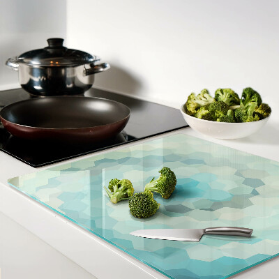 Glass chopping board Geometric shapes in shades of blue