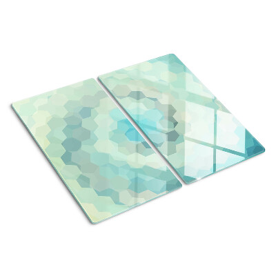 Glass chopping board Geometric shapes in shades of blue