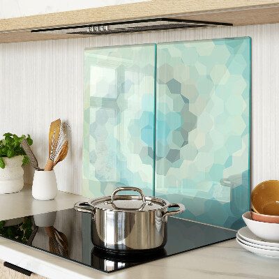 Glass chopping board Geometric shapes in shades of blue