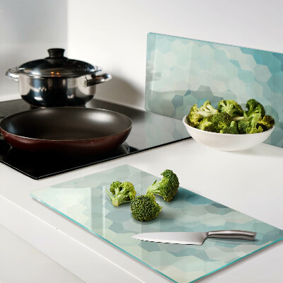 Glass chopping board Geometric shapes in shades of blue