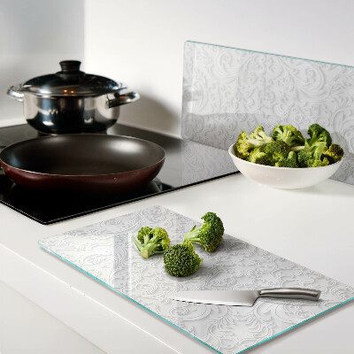 Glass chopping board Floral pattern with waves