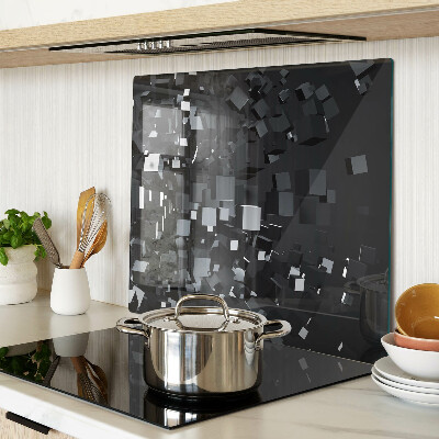 Glass chopping board Abstract Black Cubes