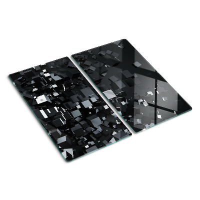 Glass chopping board Abstract Black Cubes