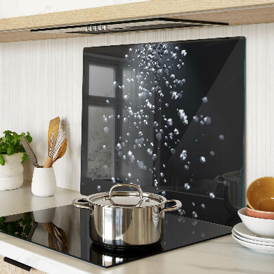 Glass kitchen board Crystal bubbles on a black background