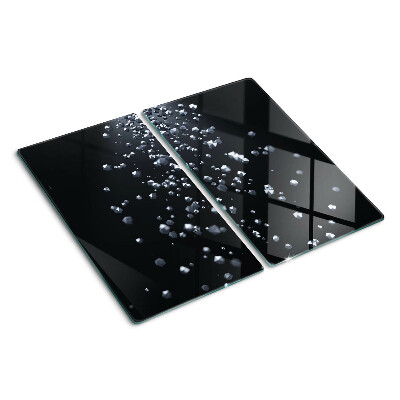Glass kitchen board Crystal bubbles on a black background
