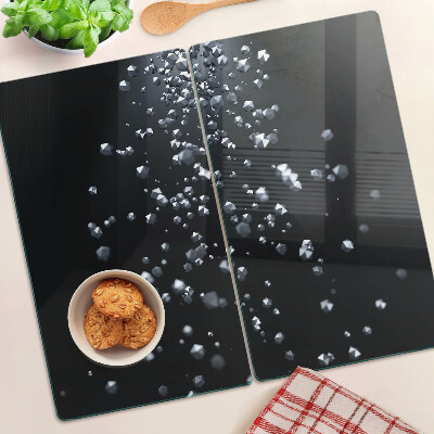 Glass kitchen board Crystal bubbles on a black background