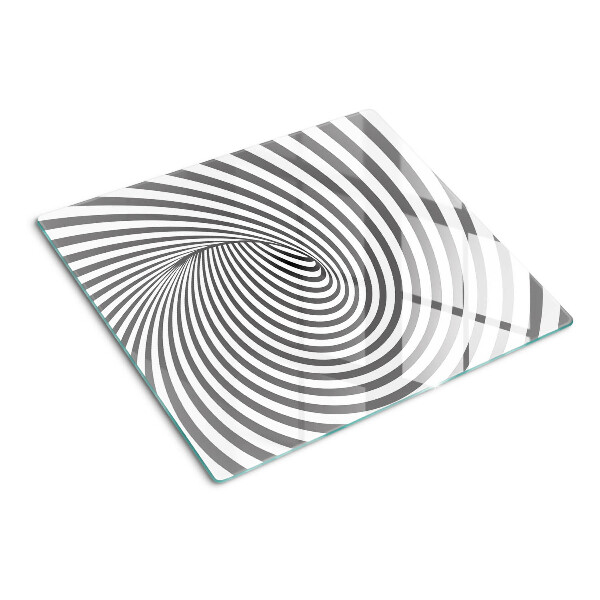 Glass chopping board Optical spiral motif