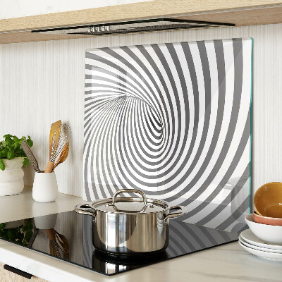 Glass chopping board Optical spiral motif
