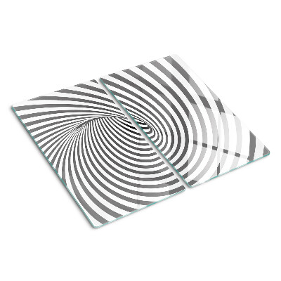 Glass chopping board Optical spiral motif