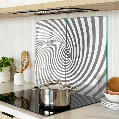 Glass chopping board Optical spiral motif