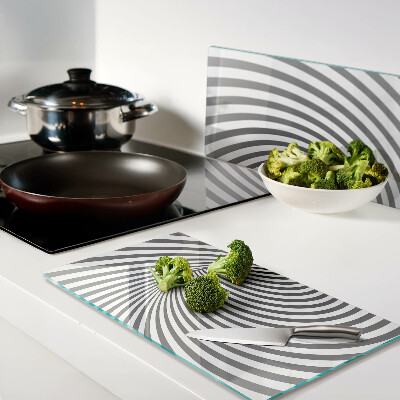 Glass chopping board Optical spiral motif