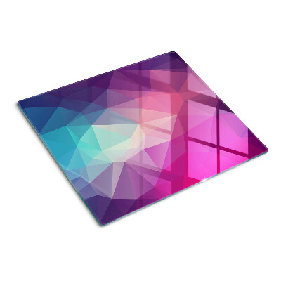 Glass chopping board Geometry in shades of pink and blue