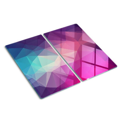 Glass chopping board Geometry in shades of pink and blue