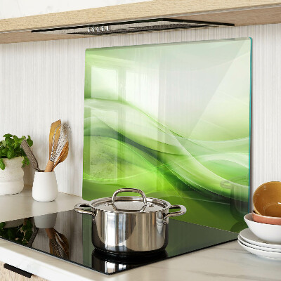 Glass kitchen board Green waves and gradients